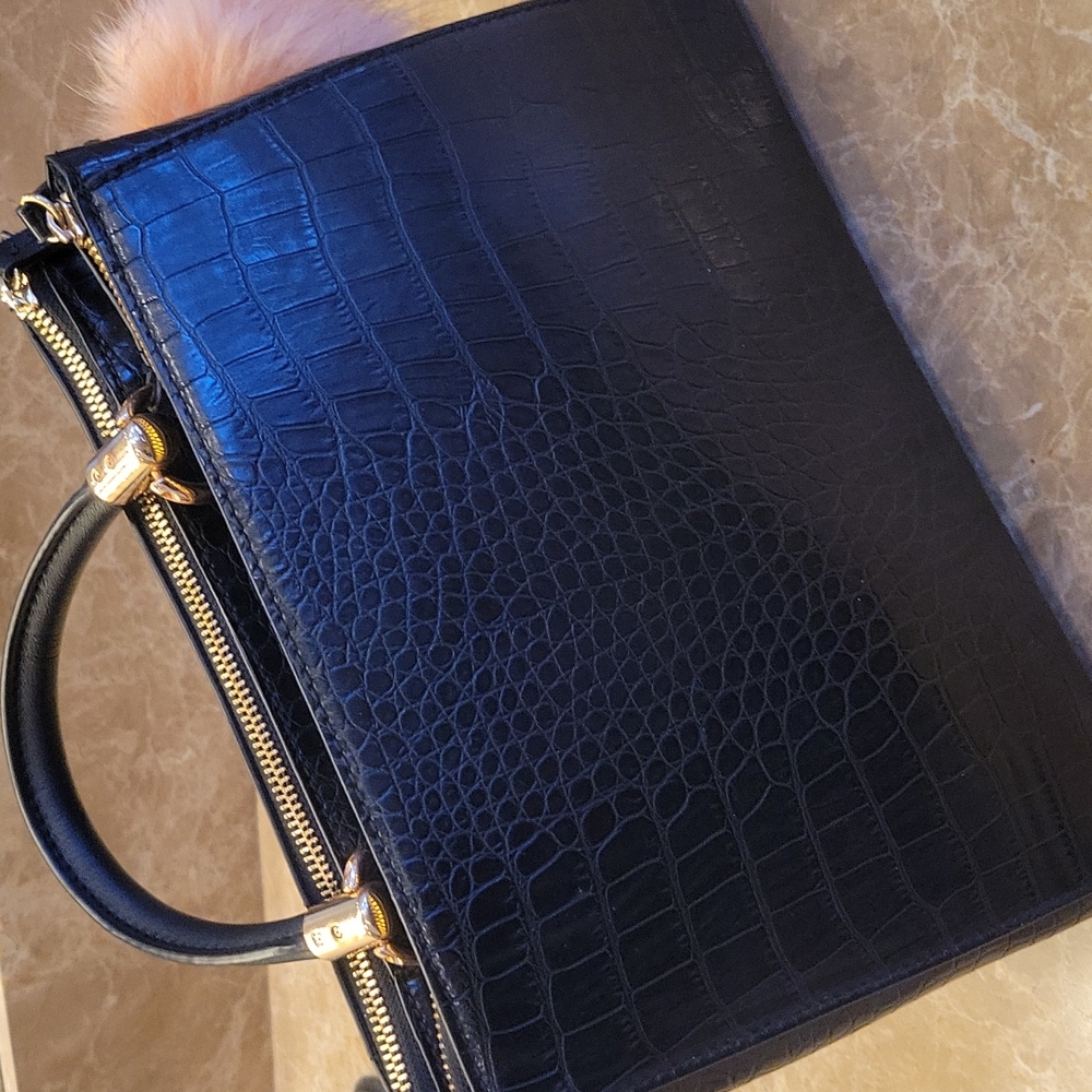 H&M faux croc single-handled zippered mini satchel